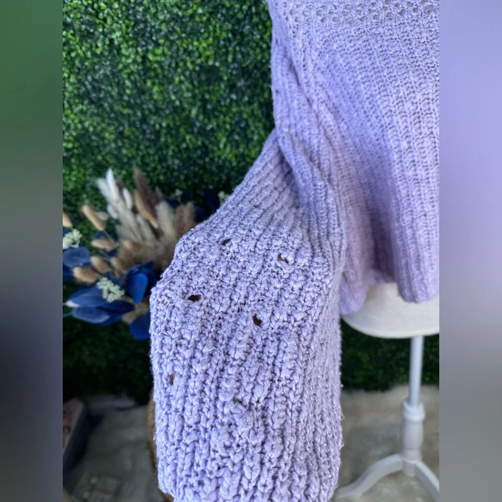 Free people‎ oversized for Lavender Knit Women's Sweater balloon sleeve EUC